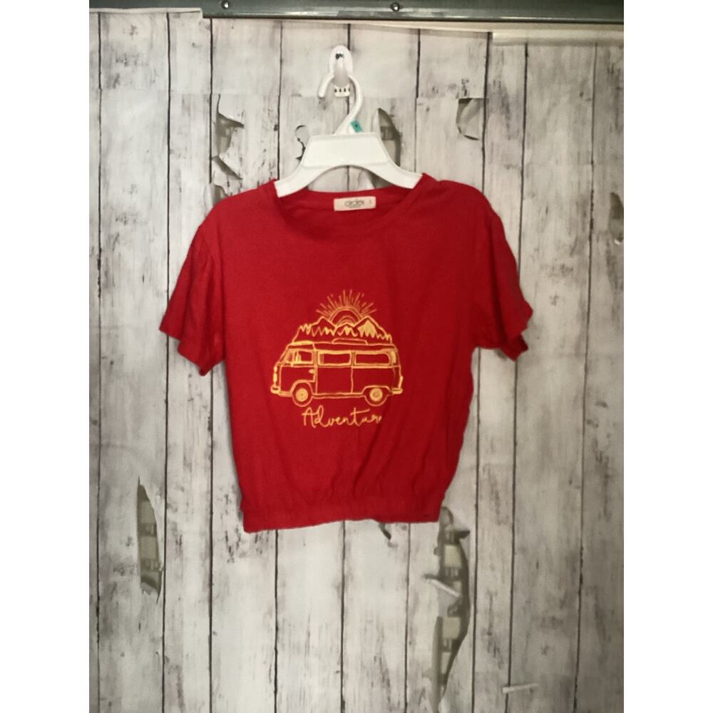 Circle X Girls Short Sleeve T-shirt Red Elastic Size XS